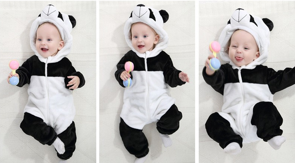 Cute Animal Hooded Baby  Romper - Panda
