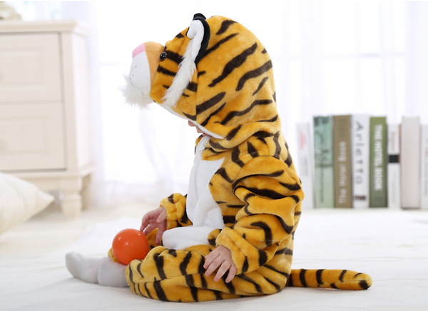 Cute Animal Hooded Baby  Romper - Tiger