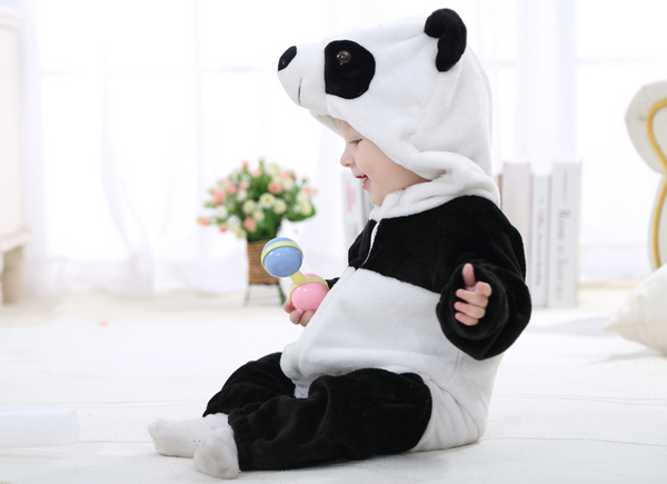 Cute Animal Hooded Baby  Romper - Panda