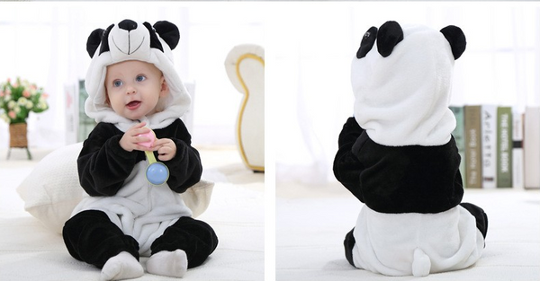 Cute Animal Hooded Baby  Romper - Panda