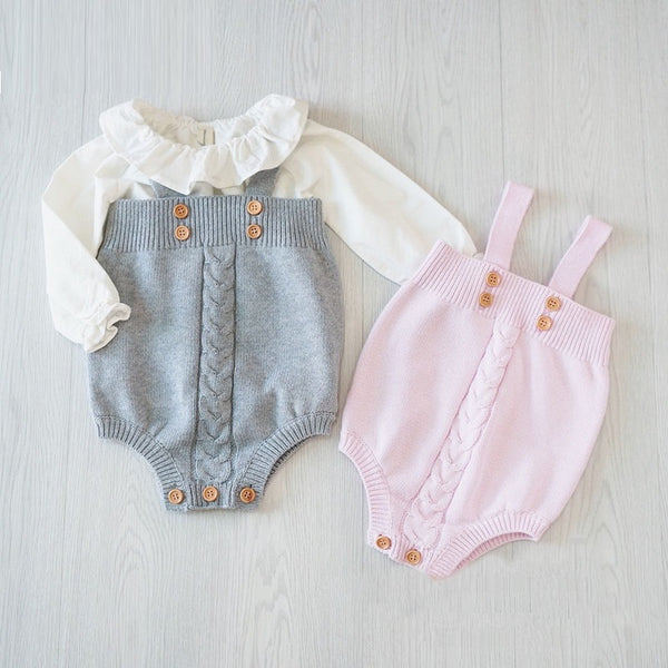 Cute As A Button Knitted Romper