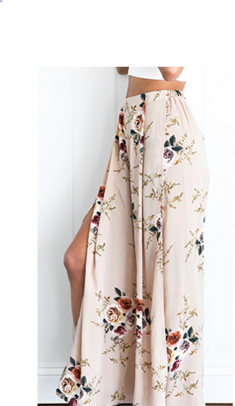 Side Split Wide Leg  Boho Long Pants