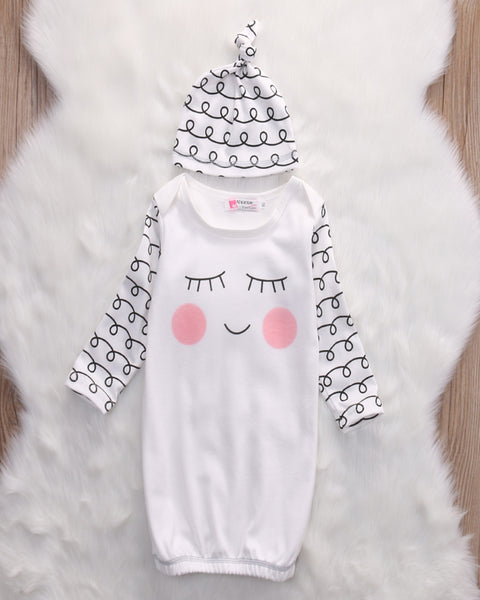 Sleepy Eyes Baby Gown 2 Pieces