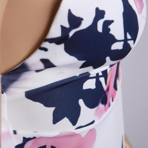 Vintage Flower Spaghetti Strap Bodycon