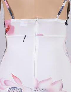 Vintage Flower Spaghetti Strap Bodycon