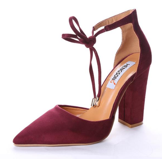 Passion Wine Colored pumps block heel