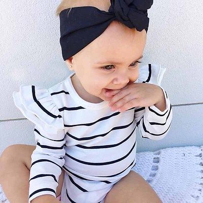 Cute baby clothes striped long sleeve romper for girls