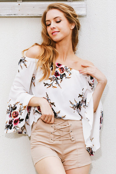 Off Shoulder Chiffon Blouse