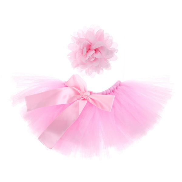 Pink Flower Headband and Princess Tutu Skirt Photo Prop