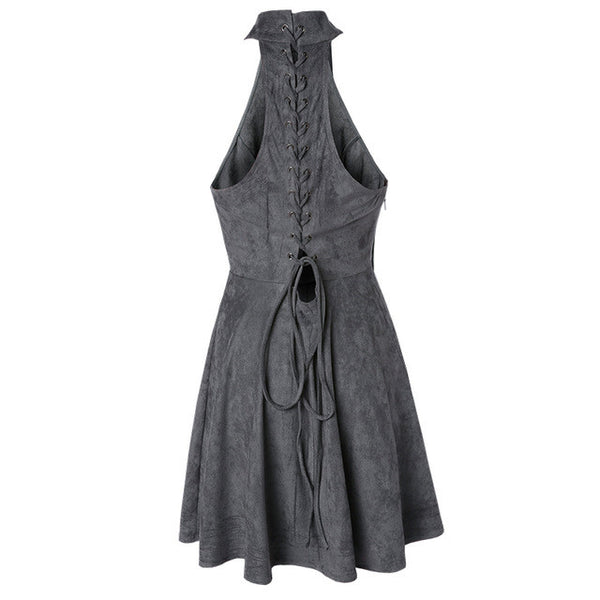 Backless Lace up Dress