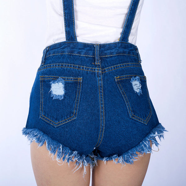 Distressed Denim Overalls