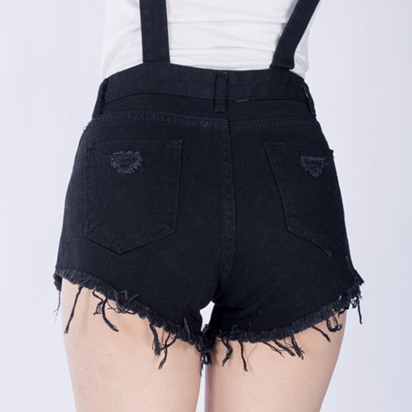 Distressed Denim Overalls