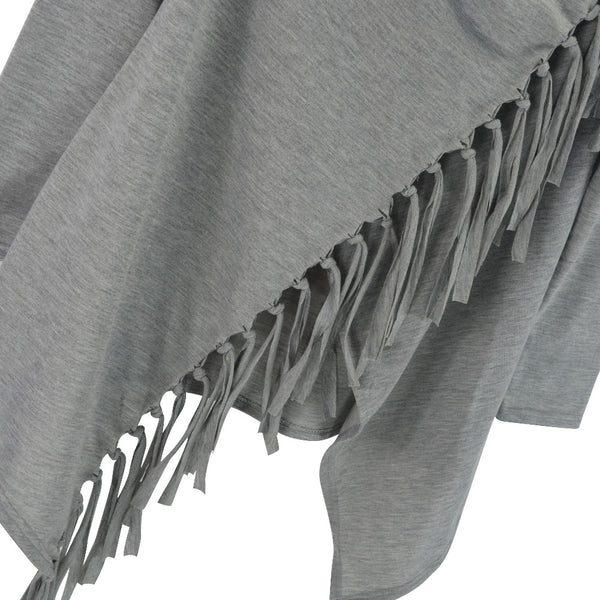Gray - Brown Tassel Over Wrap