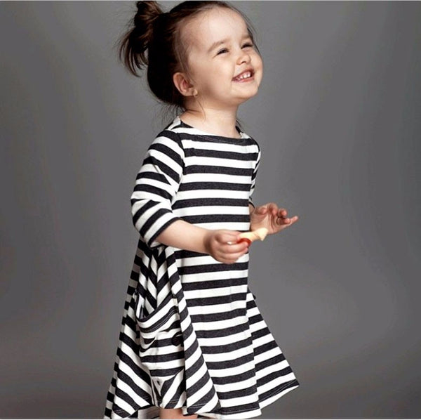 Striped Mother And Daughter Dresses