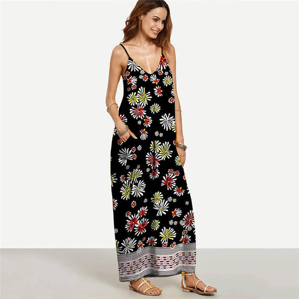 Senna Spaghetti Strap Boho  Maxi  Dress Plus Size