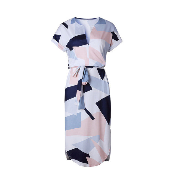 Geometric Color Block Dress