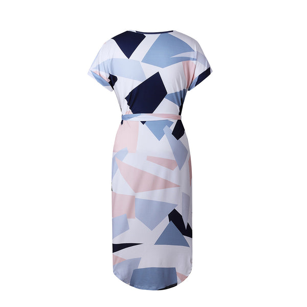 Geometric Color Block Dress