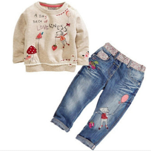 Girls Embroidered 2 Piece Outfit