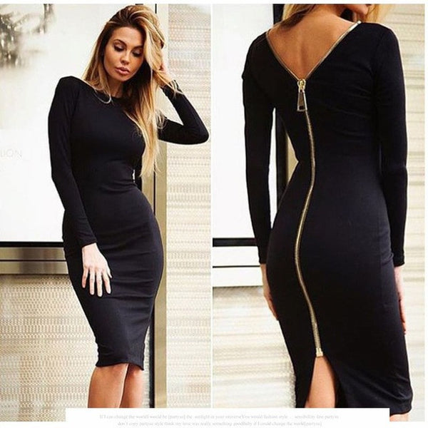 Bold Proposal Long Zipper Dress