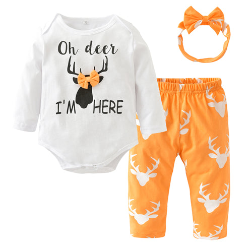Oh Deer I'm Here 3 Piece Set - Orange
