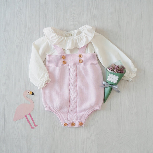 Cute As A Button Knitted Romper