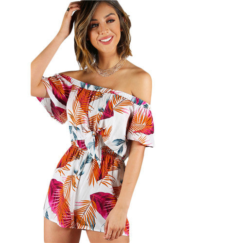 Palm Leaf  Summer Outfit Romper