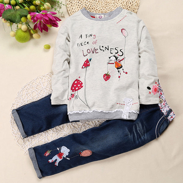 Girls Embroidered 2 Piece Outfit
