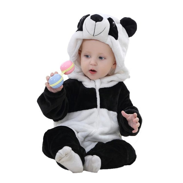 Cute Animal Hooded Baby  Romper - Panda