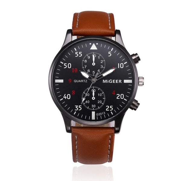Retro Leather Band Mens Watch