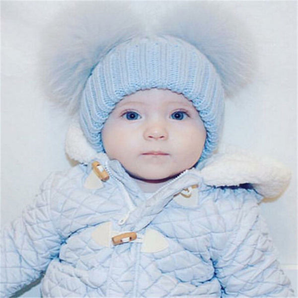 Double Pom Pom Beanie Hat